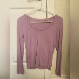 Purple Fitted Blouse with Long Sleeves